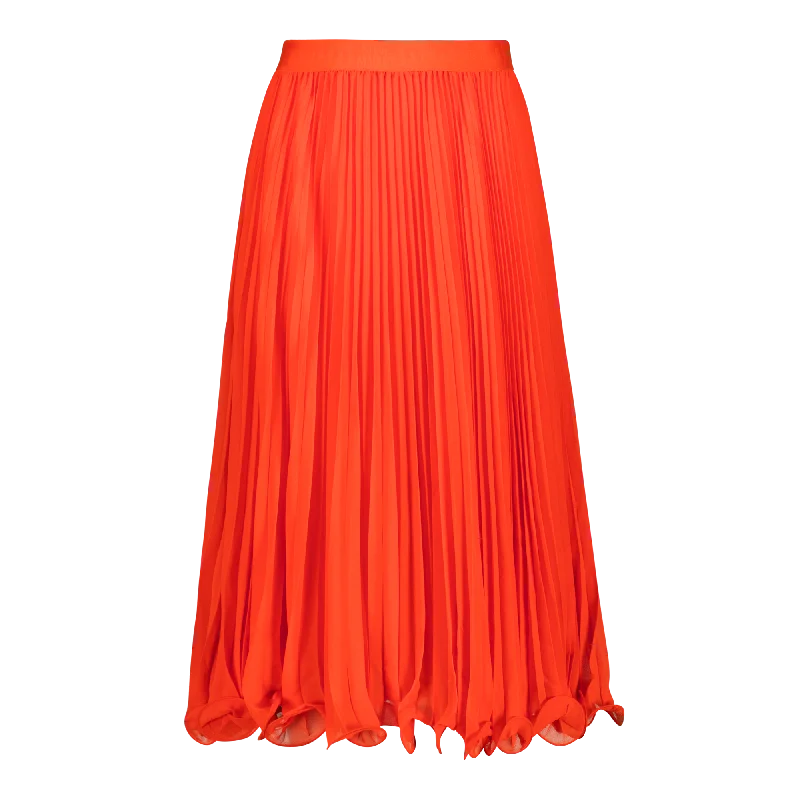 SIERRA TANGERINE PLEATED MIDI SKIRT summer skirt style