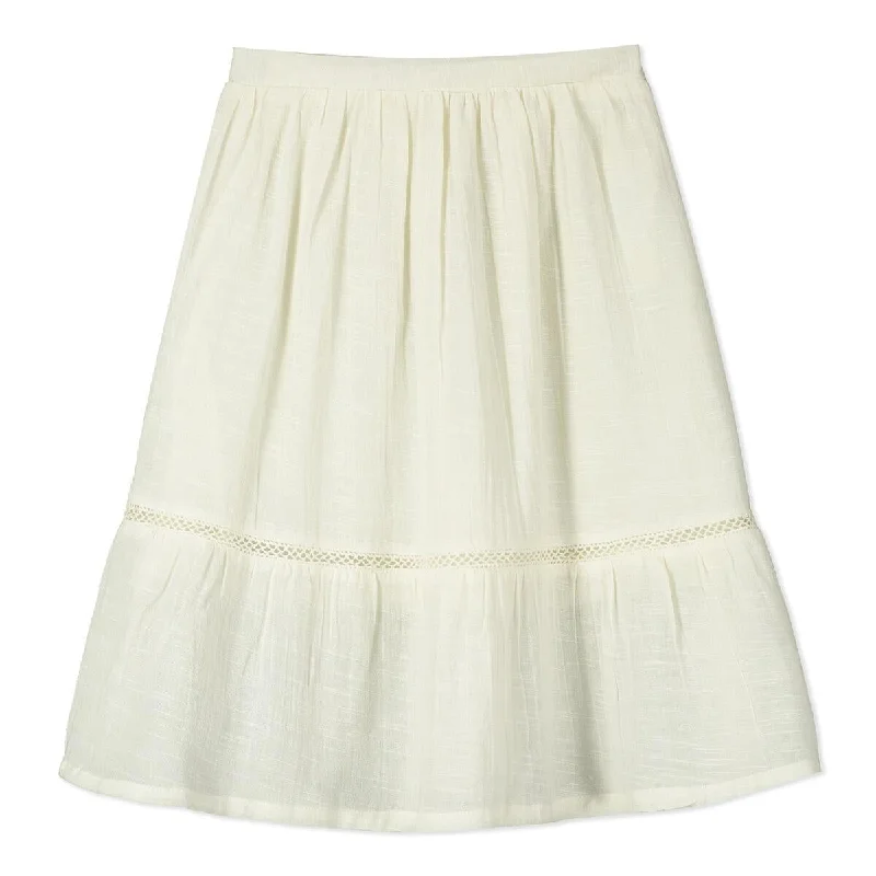 Jodhpur Cream Woven Skirt lace skirt feminine