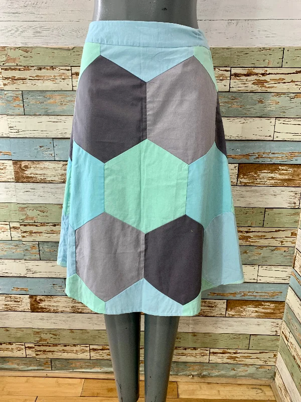 00’s Revival 70’s Blue Gray And Green Custom Midi Skirt cashmere skirt plush