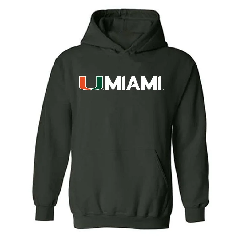 Miami - NCAA Women's Track & Field : Brittney Jennings - Classic Shersey Hooded Sweatshirt Hoodie with Hem Elastic Stretchable Comfortable