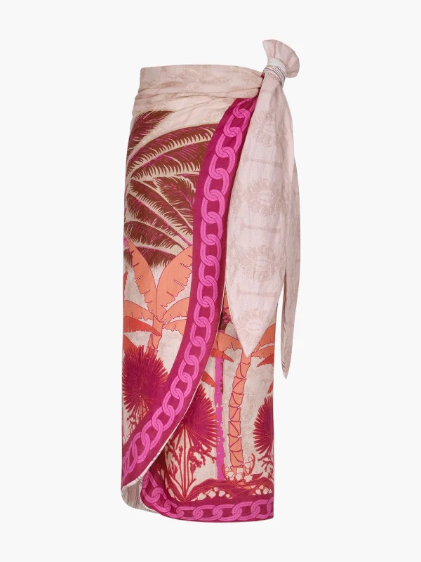 Mapara Linen Skirt | Fuchsia Palms corduroy skirt comfortable