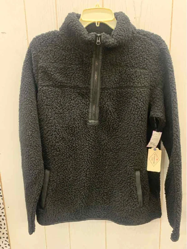 SJB Black Womens Size M Sweatshirt Hoodie with Reflective Safety Nightwear