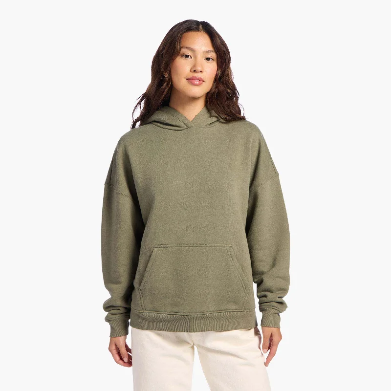 Vintage Fleece Hoodie | Olive Hoodie with Fur Luxurious Winter