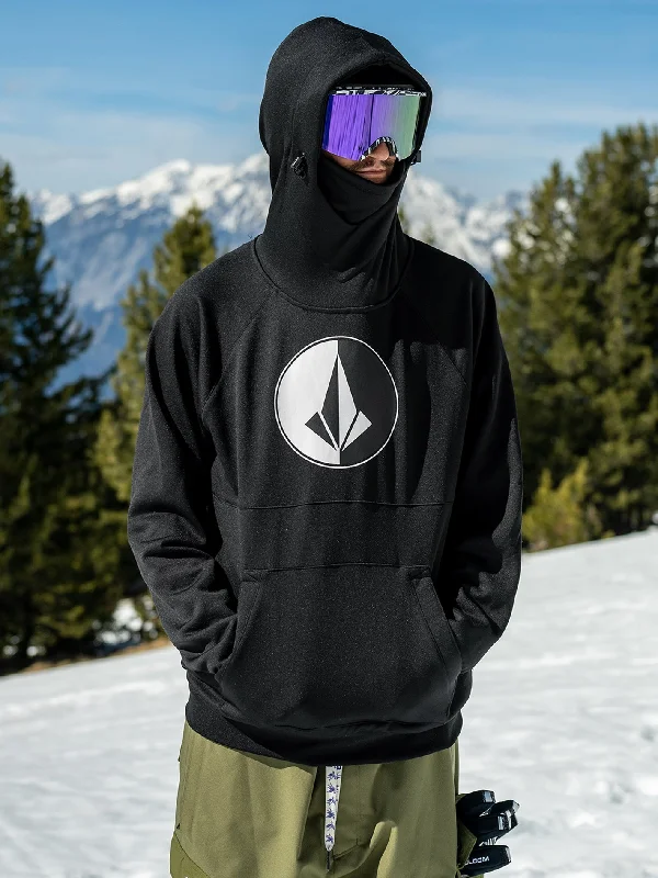 Mens Hydro Riding Hoodie - Black Hoodie with Set-In Sleeves Structured Classic