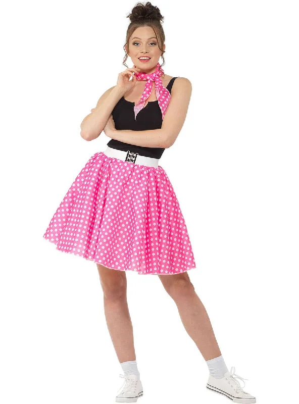 Cool Cat Womens 1950s Pink Polka Pot Costume Skirt corduroy skirt cozy