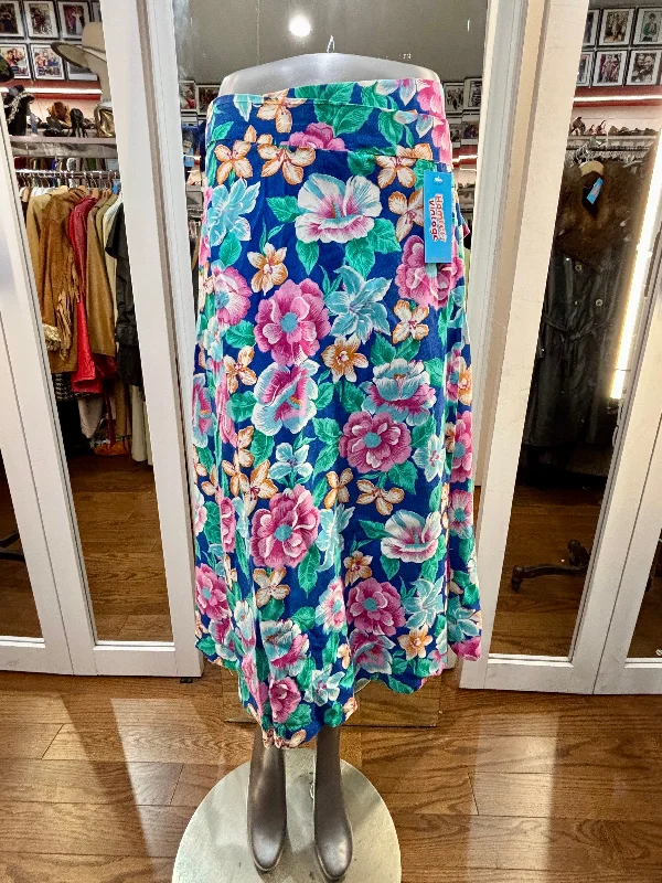 80’s Pink Multicolor Flower Print Wrap Skirt cotton skirt soft
