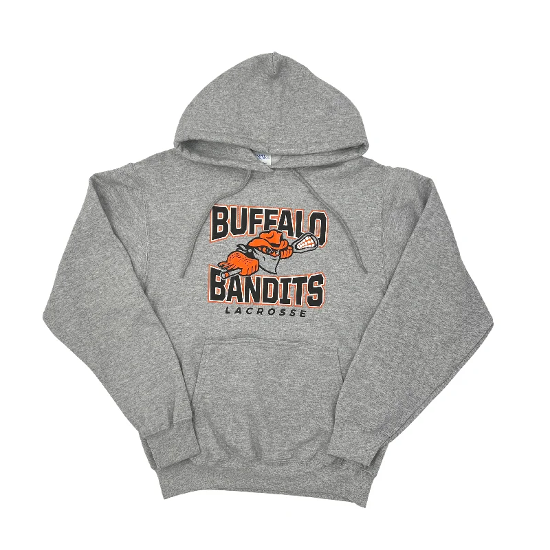 Buffalo Bandits Lacrosse Gray Hoodie Hoodie with Strings Custom Fit Adjustable