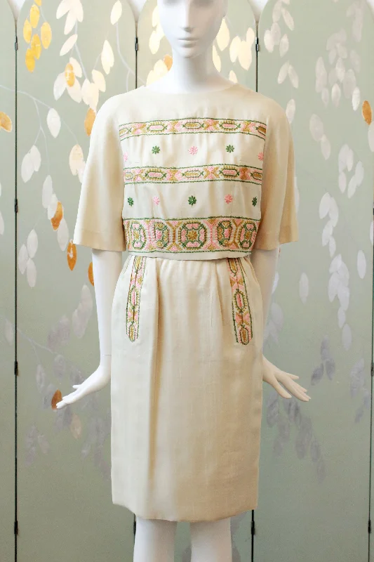 Vintage 1960s CARLYE Skirt Set, Summer 1960s Set, XS modal blend skirt