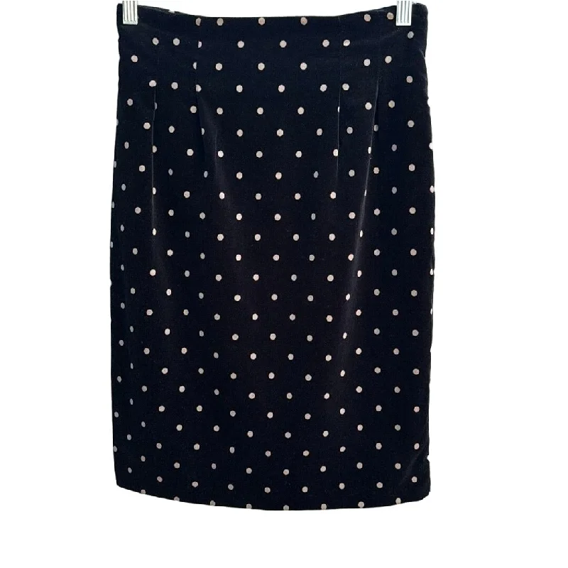 Cathy Hardwick Vintage Women's Black White Velvet Polka Dot Pencil Skirt - Small summer skirt style