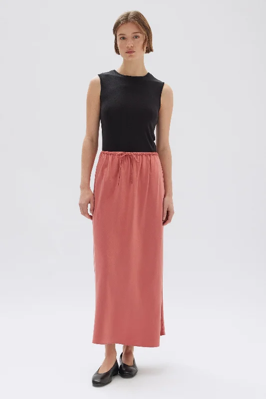 Irina Silk Bias Skirt ribbed skirt waist