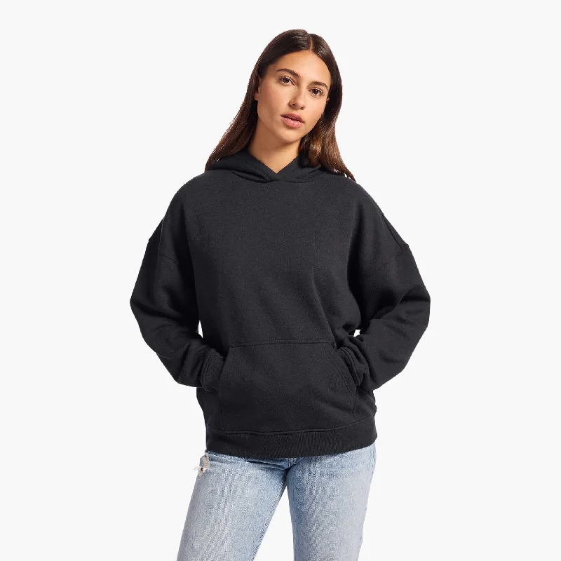 Vintage Fleece Hoodie | Black Hoodie with Relaxed Fit Easy Casual
