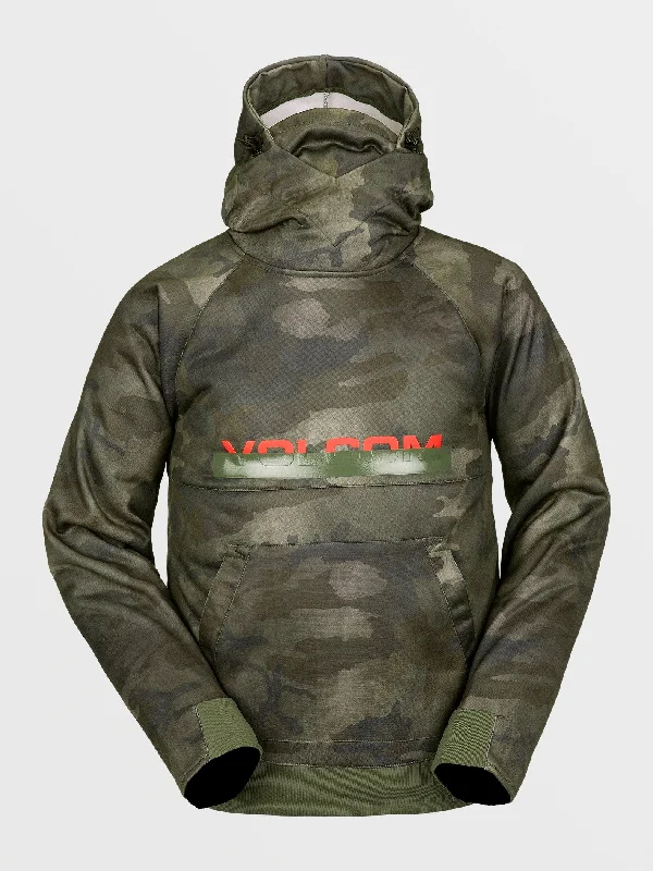 Mens Hydro Riding Hoodie - Cloudwash Camo Hoodie with Longline Fit Extended Stylish