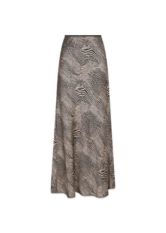 Vicky Floating Wave skirt - Dark Sand satin skirt smooth