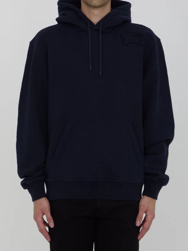 Hoodie With Equestrian Knight Design Hoodie with Puffed Sleeves Voluminous Trendy