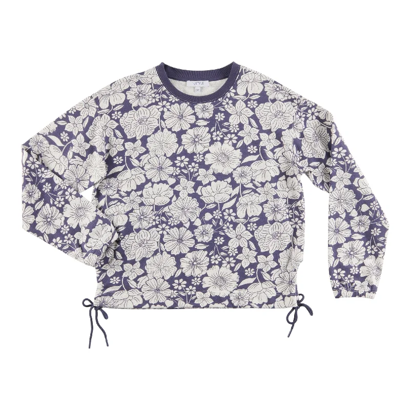 mySTYLE Women's Plus Seaside Printed Sweatshirt with Side Ties Hoodie with Rhinestones Sparkly Elegant mySTYLE Women's Plus Seaside Printed Sweatshirt with Side Ties Hoodie with Rhinestones Sparkly Elegant