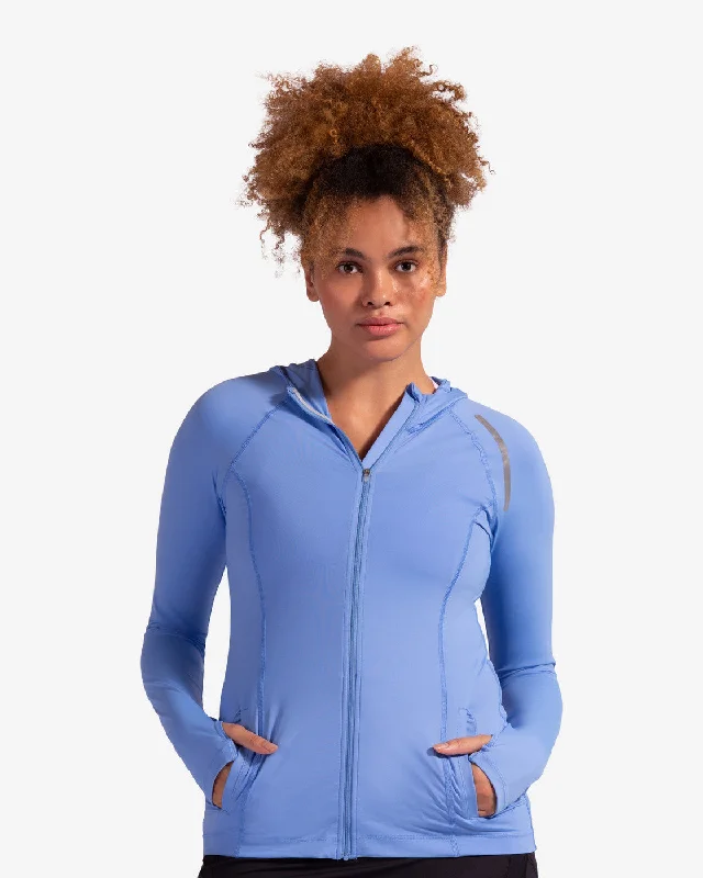 BloqUV: Women's UPF 50 Hoodie Jacket (9015) - Indigo Hoodie with Set-In Sleeves Structured Classic BloqUV: Women's UPF 50 Hoodie Jacket (9015) - Indigo Hoodie with Set-In Sleeves Structured Classic