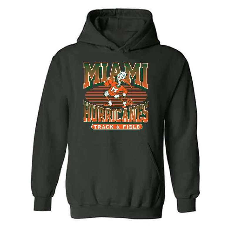 Miami - NCAA Women's Track & Field : Brittney Jennings - Classic Shersey Hooded Sweatshirt Hoodie with Toggle Buttons Decorative Unique