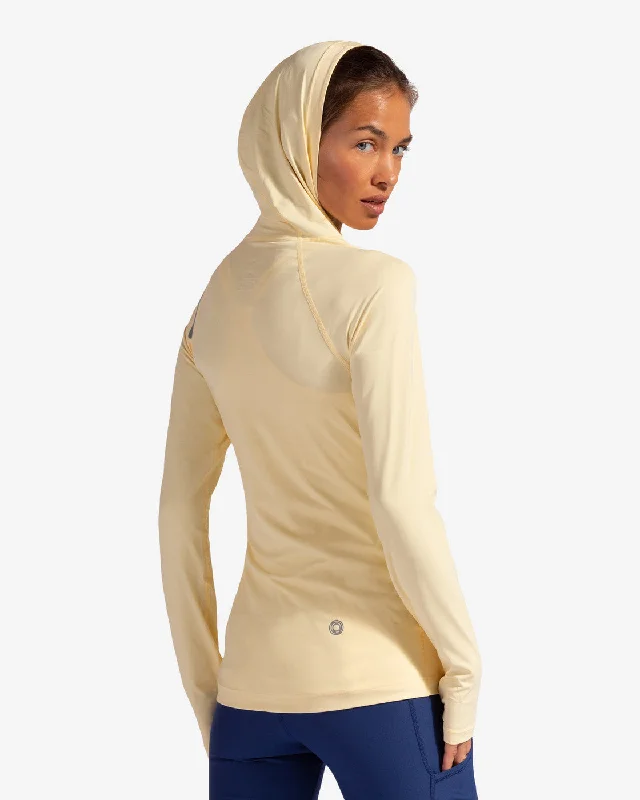BloqUV: Women's UPF 50 Hoodie Jacket (9015) - Lemon Yellow Hoodie with Bell Sleeves Flared Feminine BloqUV: Women's UPF 50 Hoodie Jacket (9015) - Lemon Yellow Hoodie with Bell Sleeves Flared Feminine