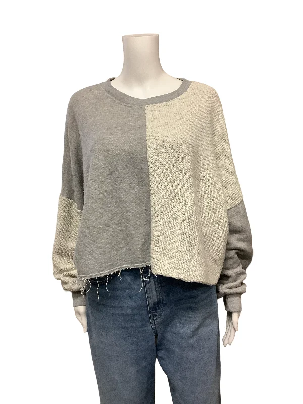 Electric & Rose Sweatshirt Cropped Neutral Size: M Hoodie with Rhinestones Sparkly Elegant
