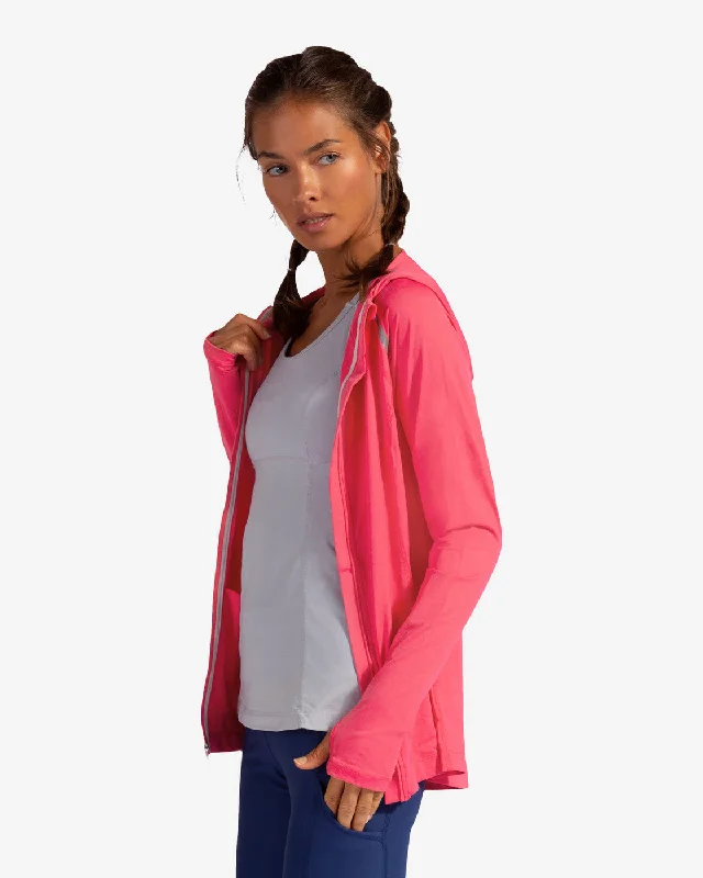 BloqUV: Women's UPF 50 Hoodie Jacket (9015) - Watermelon Hoodie with Elastic Cuffs Stretchable Comfortable BloqUV: Women's UPF 50 Hoodie Jacket (9015) - Watermelon Hoodie with Elastic Cuffs Stretchable Comfortable