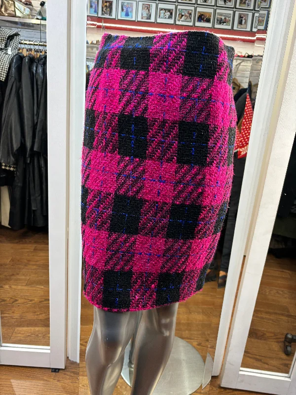 90’s Fuchsia & Black Tartan Skirt By Maggie Lawrence linen skirt breathable