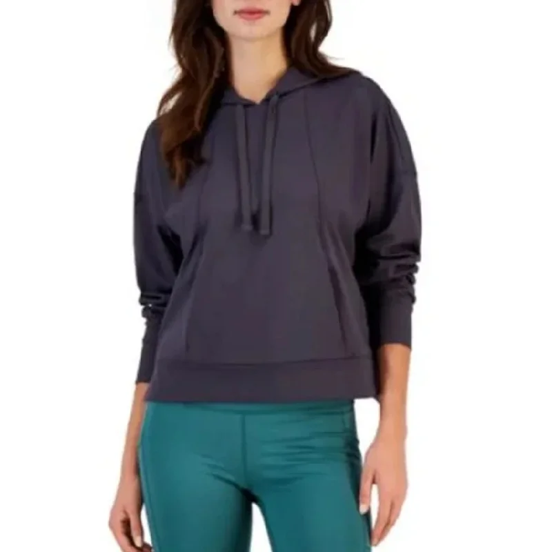 IDEOLOGY Womens Hoodie Small Grey Deep Charcoal Cotton Hoodie Fleece Lining Warmth