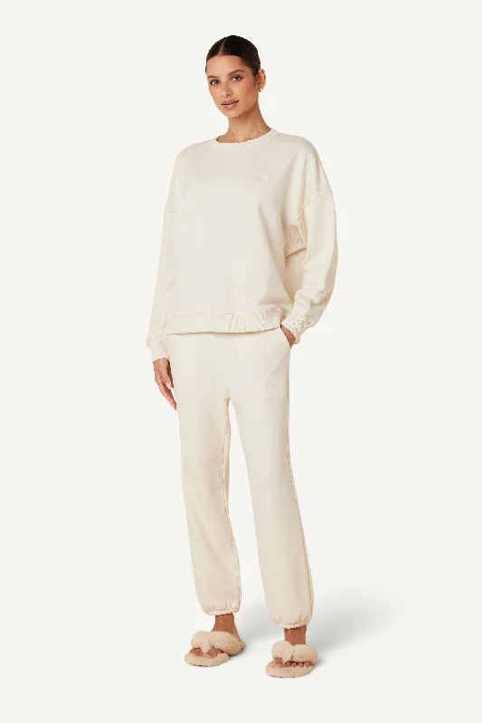 ROMY CLASSIC SWEATSHIRT  | GARDENIA Hoodie with Stripes Bold Sporty