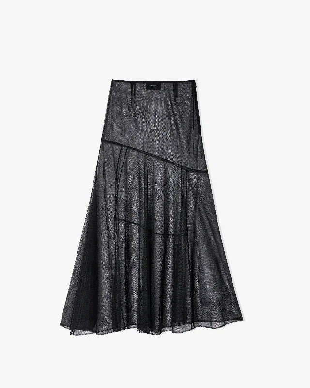 Simone Rocha - Women's Sheer Bias Cut Skirt - (Black) breathable skirt fabric