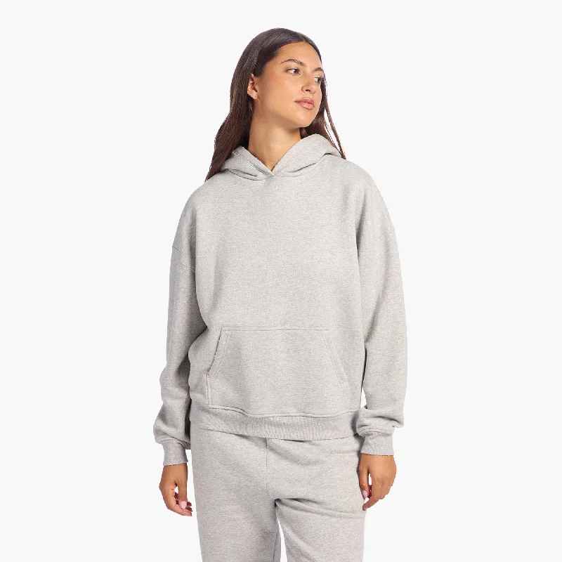 Vintage Fleece Hoodie | Heather Grey Hoodie with Contrast Stitching Detailed Premium Vintage Fleece Hoodie | Heather Grey Hoodie with Contrast Stitching Detailed Premium
