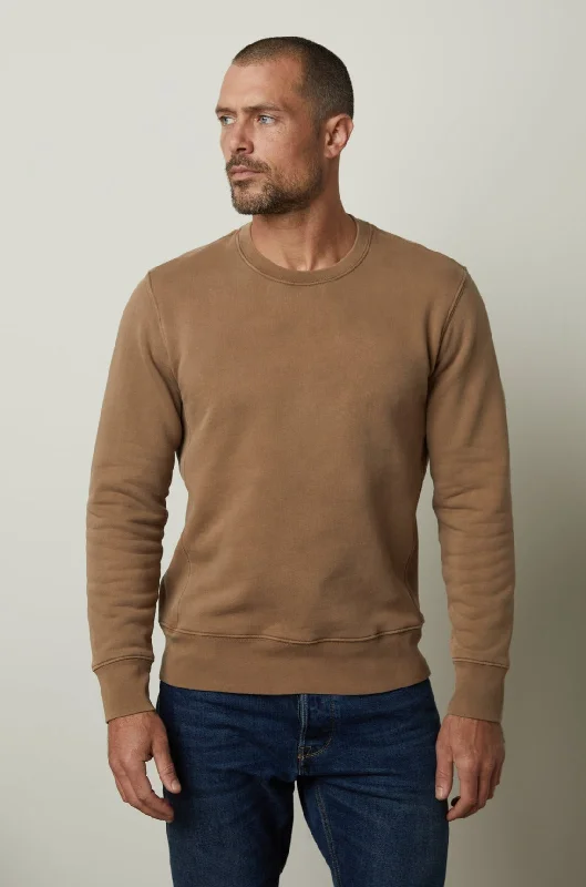MATTS CREW NECK SWEATSHIRT Hoodie with Hem Applique Textured Unique