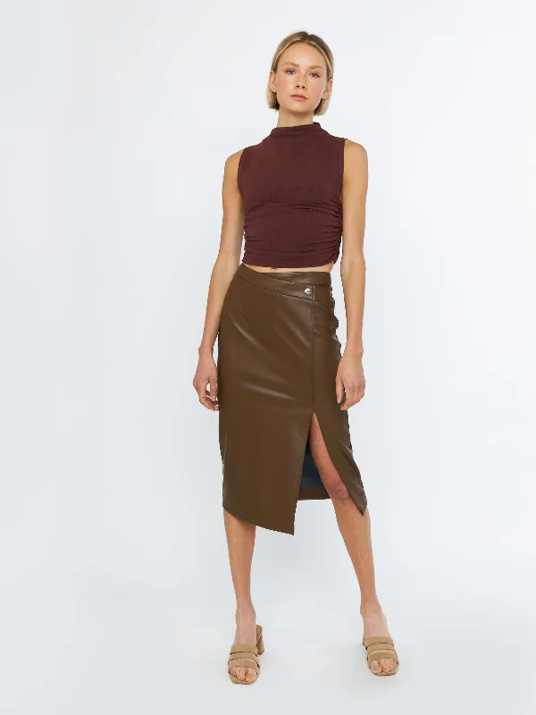 Seluna Wrap Midi Skirt cashmere skirt plush