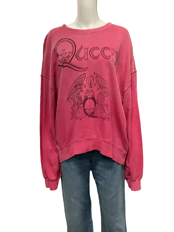Day Dreamer Sweatshirt Queen Pink Size: L Hoodie with Patch Decorative Personalized