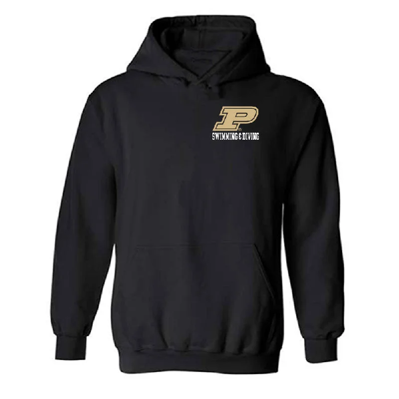 Purdue - NCAA Women's Swimming & Diving : Sienna Nitke - Classic Shersey Hooded Sweatshirt Hoodie with Belted Waist Structured Tailored