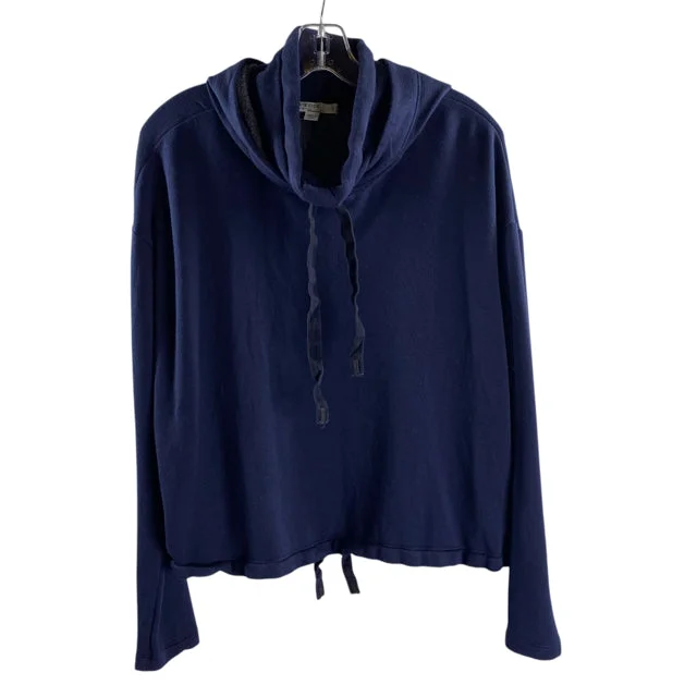 STATESIDE Size SMALL Navy Long Sleeve Hoodie TOP Hoodie with Full-Zip Functional Layering STATESIDE Size SMALL Navy Long Sleeve Hoodie TOP Hoodie with Full-Zip Functional Layering