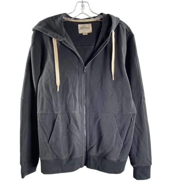 UP WEST Size SMALL Dark Gray Long Sleeve Zip Hoodie Cotton Blend TOP Hoodie with Turtle Neck Cozy Winter UP WEST Size SMALL Dark Gray Long Sleeve Zip Hoodie Cotton Blend TOP Hoodie with Turtle Neck Cozy Winter