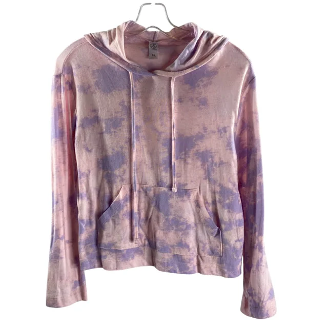 ALTERNATIVE Size X-SMALL Pink/Lav Tie Dye Long Sleeve Hoodie TOP Hoodie with Double Zipper Versatile Adjustable ALTERNATIVE Size X-SMALL Pink/Lav Tie Dye Long Sleeve Hoodie TOP Hoodie with Double Zipper Versatile Adjustable