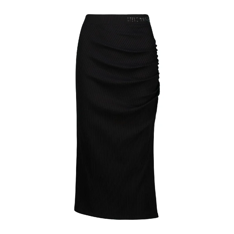 JASMINE BLACK TUBE SKIRT ribbed skirt waist