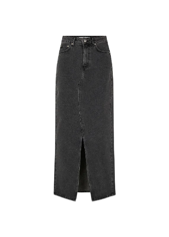 Jelly Denim Skirt 0108 - 0108 Grey Denim leather skirt bold