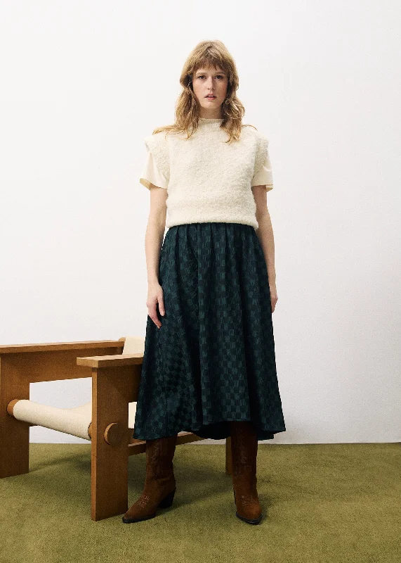 Emanuelle Check Skirt wool skirt warm