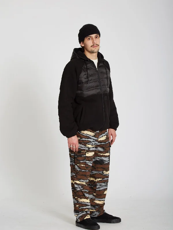 Muzzer Tripper Zip Hoodie - Black Hoodie with Slit Hem Functional Movement