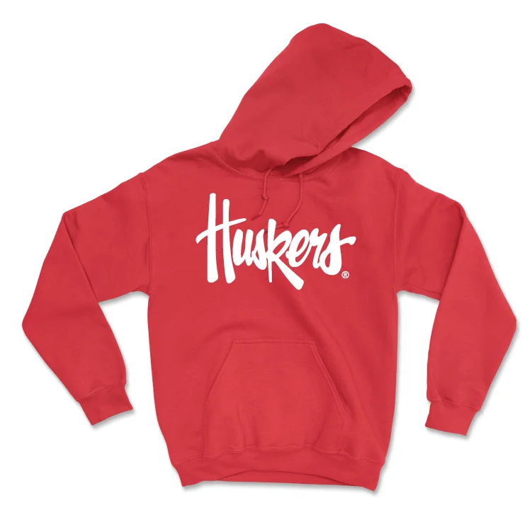 Red Women's Volleyball Huskers Hoodie - Merritt Beason Hoodie with Ribbed Hem Stretchable Secure Red Women's Volleyball Huskers Hoodie - Merritt Beason Hoodie with Ribbed Hem Stretchable Secure