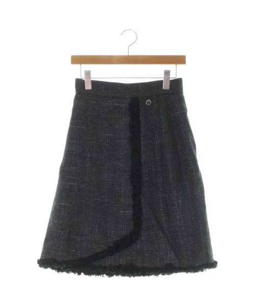 CHANEL Knee length skirts silk skirt lustrous