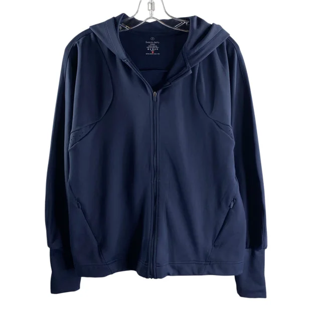 SWEATY BETTY Size SMALL Navy Long Sleeve Zip Hoodie Sweatshirt TOP Hoodie with Drawstring Waist Adjustable Fitted SWEATY BETTY Size SMALL Navy Long Sleeve Zip Hoodie Sweatshirt TOP Hoodie with Drawstring Waist Adjustable Fitted