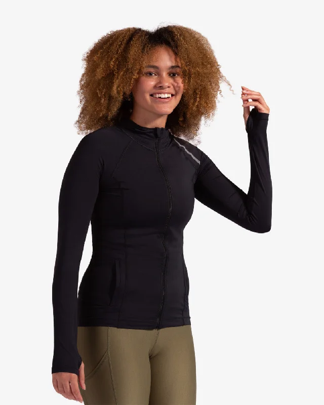 BloqUV: Women's UPF 50 Hoodie Jacket (9015) - Black Hoodie with Raglan Sleeves Sporty Comfortable BloqUV: Women's UPF 50 Hoodie Jacket (9015) - Black Hoodie with Raglan Sleeves Sporty Comfortable
