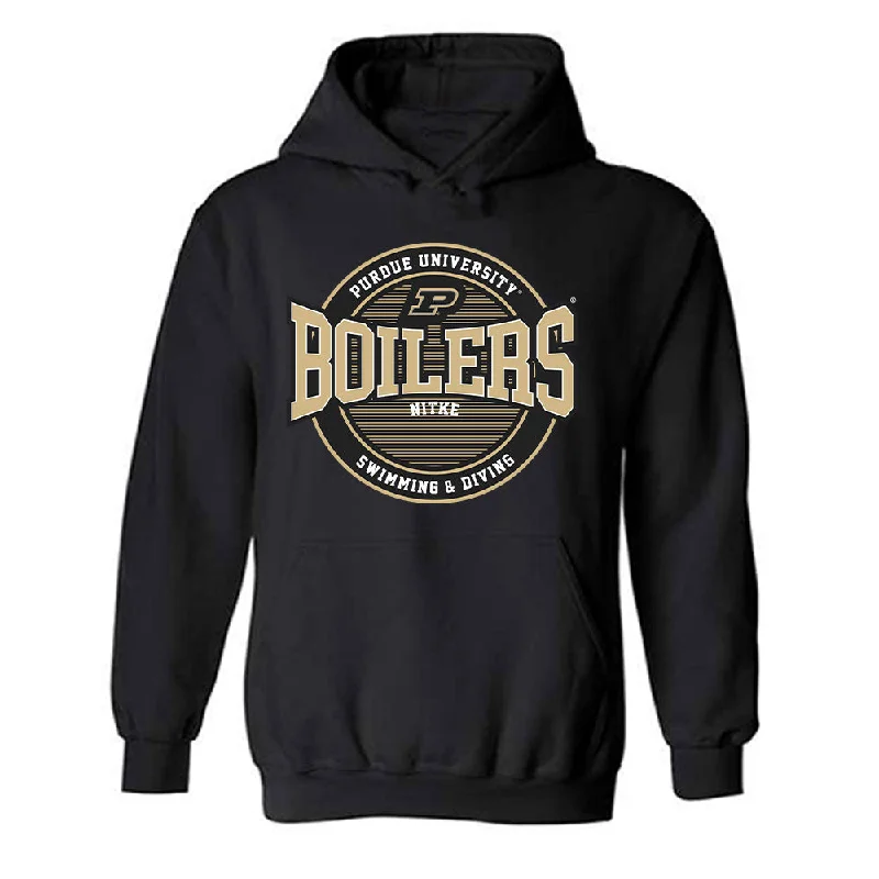 Purdue - NCAA Women's Swimming & Diving : Sienna Nitke - Classic Fashion Shersey Hooded Sweatshirt Hoodie with Tied Waist Feminine Flattering