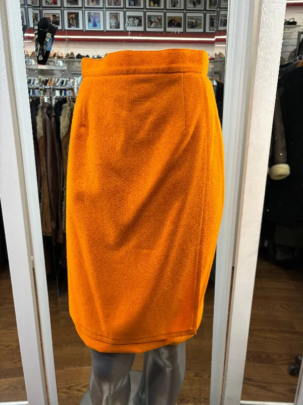 90’s Orange Pencil Skirt With Front Layer By J. Tiktiner velvet skirt luxury