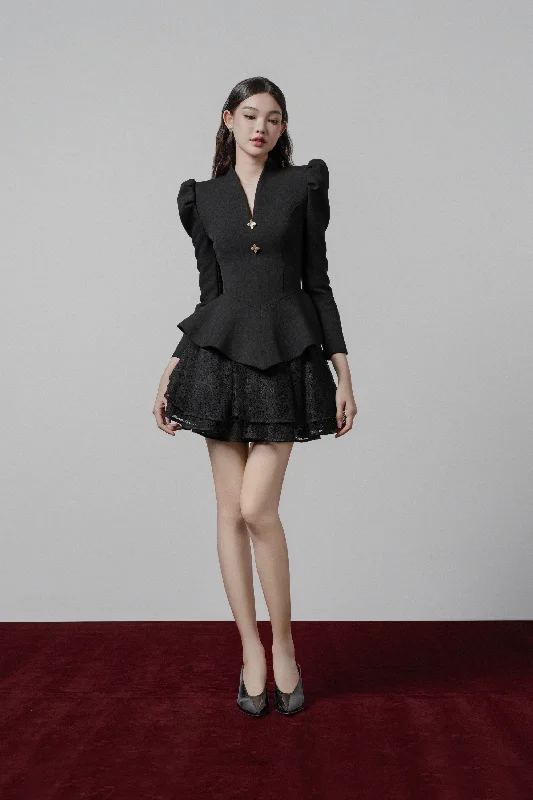 Luna Mini Skirt With Flared Layers tiered skirt playful