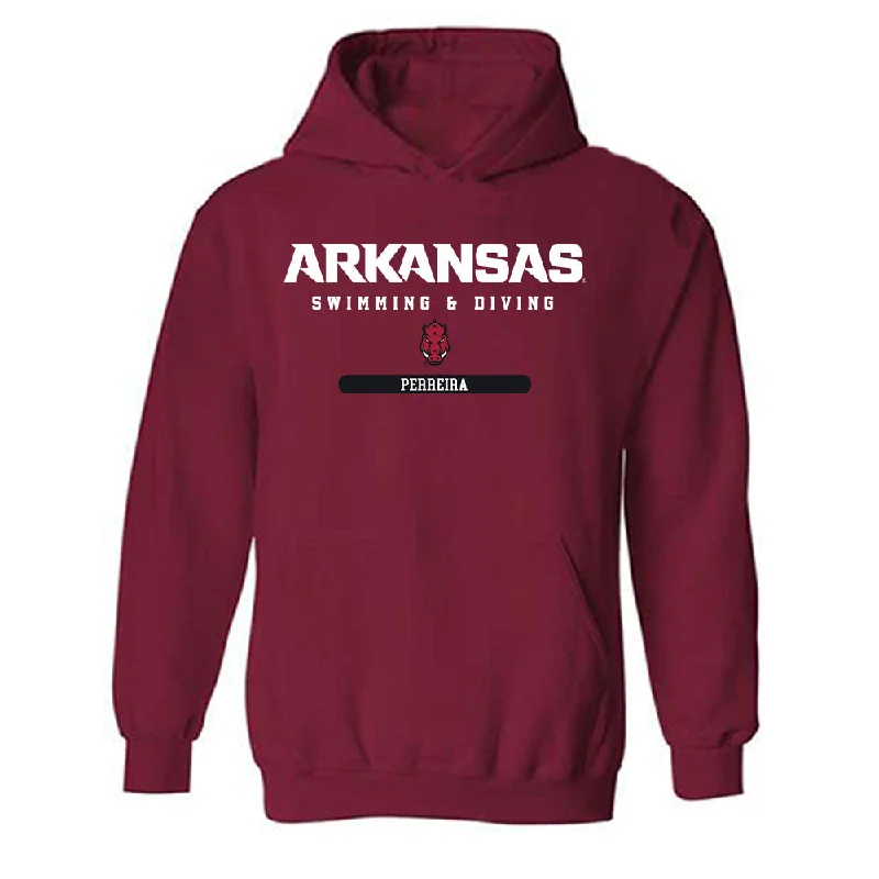 Arkansas - NCAA Women's Swimming & Diving : Isabella Perreira - Classic Shersey Hooded Sweatshirt Hoodie with Hem Drawcord Adjustable Customizable