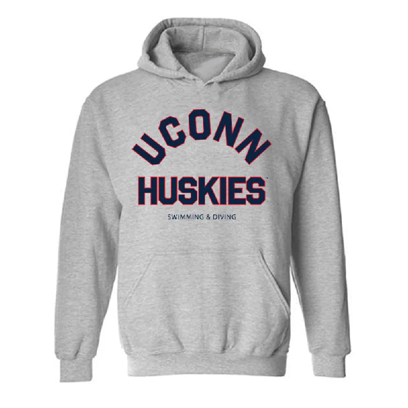 UConn - NCAA Women's Swimming & Diving : Emma May - Classic Shersey Hooded Sweatshirt Hoodie with Velcro Closure Adjustable Secure