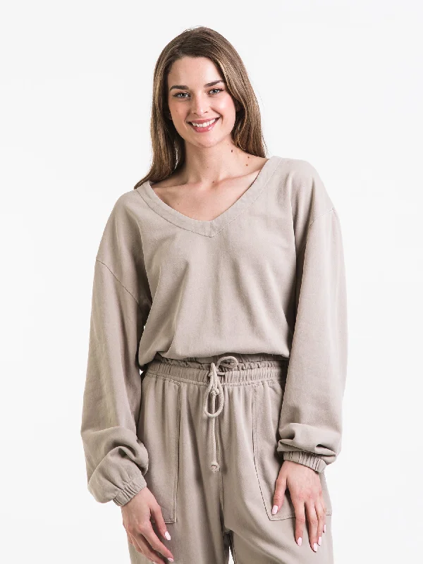 HARLOW KAILAH VNECK SWEATSHIRT - CLEARANCE Hoodie with Elastic Waist Stretchable Comfortable HARLOW KAILAH VNECK SWEATSHIRT - CLEARANCE Hoodie with Elastic Waist Stretchable Comfortable